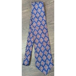 Dino Orsini Men's Necktie Tie Polyester Navy Blue Maroon Paisley Made in USA (m)